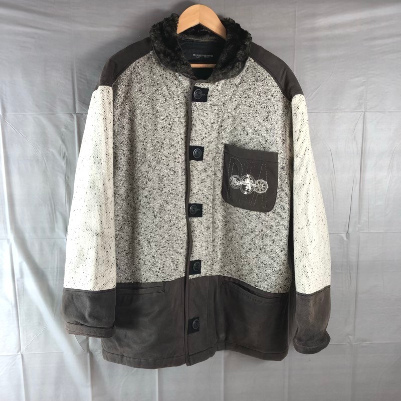 ピアスポーツ PIASPORTS ジャケット 刺繍 ツイード スエード ポケット ボタン わた ブラウン 白系 4サイズ 951149