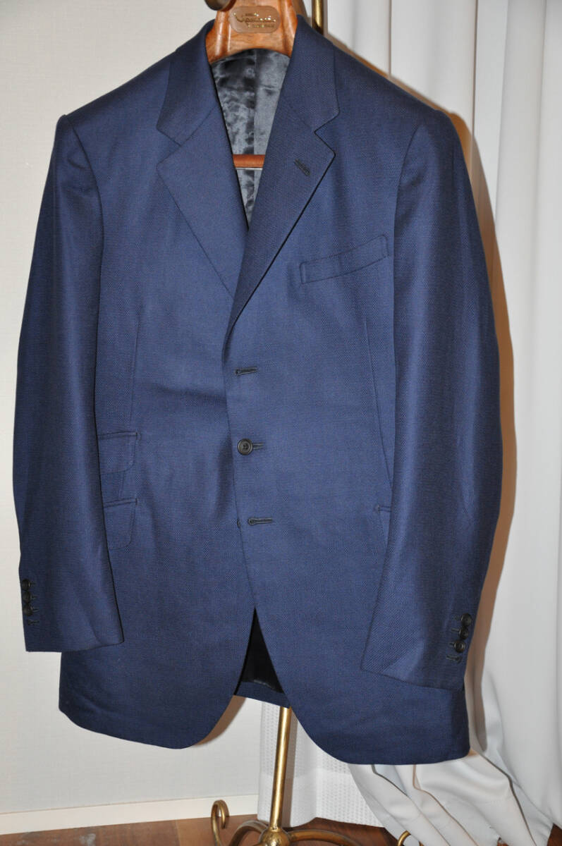 約70％ off バタク BATAK ビスポークライン ビンテージ ホップサック ブレザー ジャケット ハンドステッチ　ネイビー