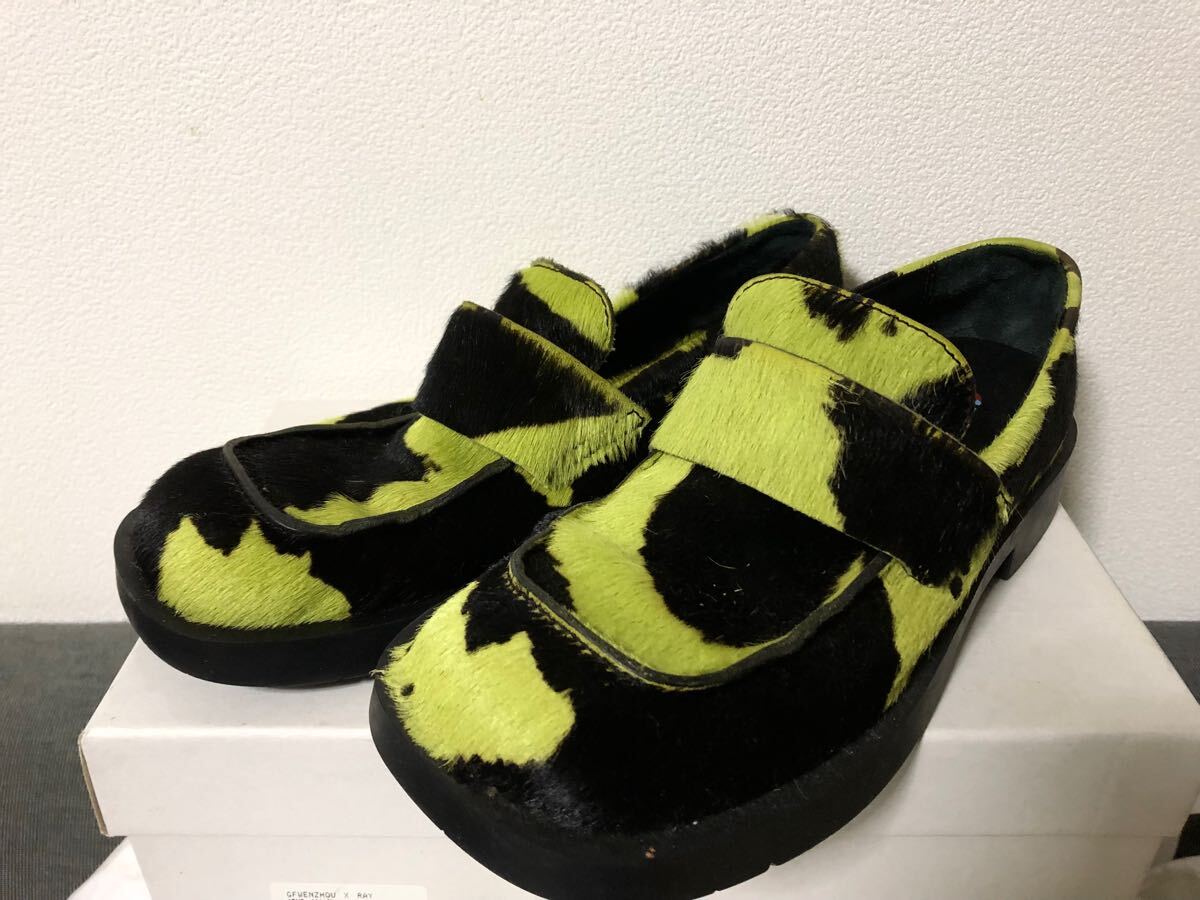 CAMPERLAB / MIL 1978 Crazy Cow 42 ローファー Camper Lab ハラコ シューズ スリッポン 黒 イエロー ブーツ