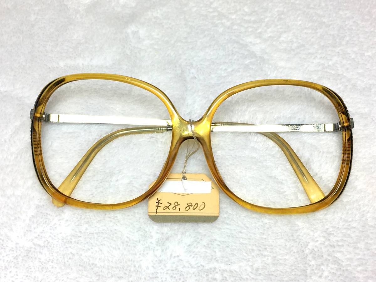 デッドストック ドイツ製 VIENNALINE バタフライ 眼鏡 1185A50 ブラウン 大ぶり セル メタル コンビフレーム ビンテージ 未使用 レディース