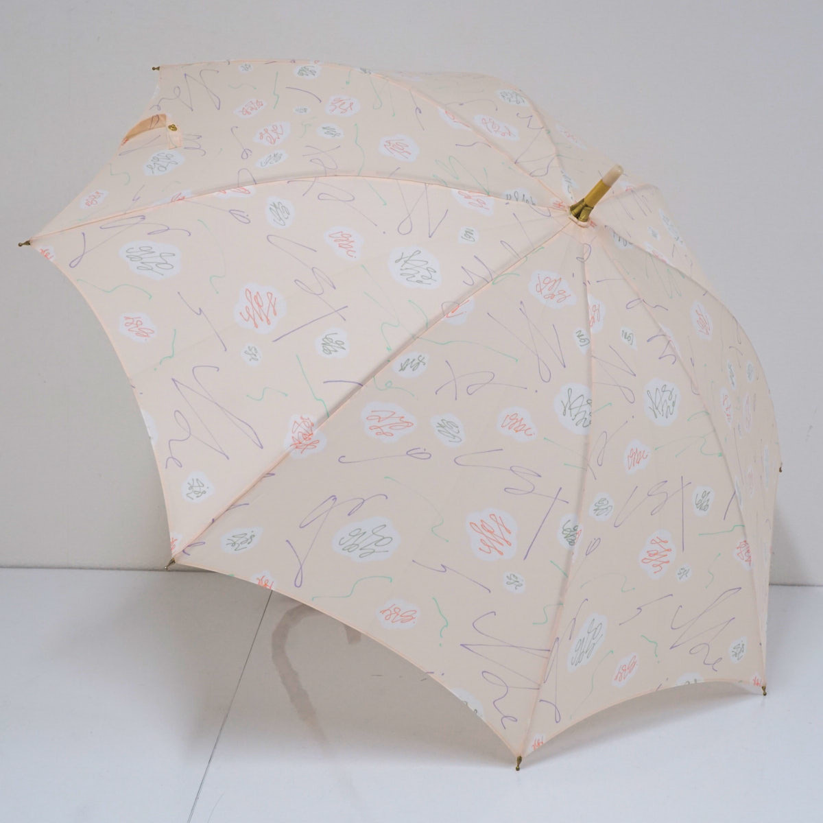 DELFONICS デルフォニックス 晴雨兼用日傘 USED美品 ライトピンク アート 日本製 50cm A2487
