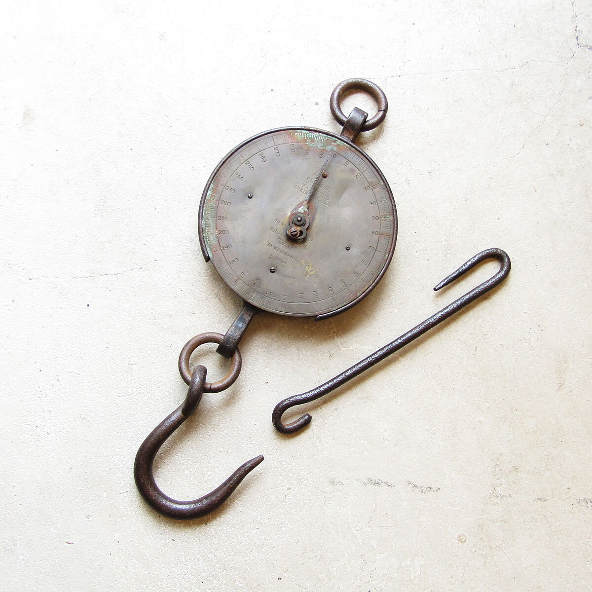 ★英国 / SILVESTER'S PATENT CLASS Ⅲ SALTER'S SPRING BALANCE 300 Lbs / アンティーク / スケール / 吊り下げ / はかり / 3.84kg