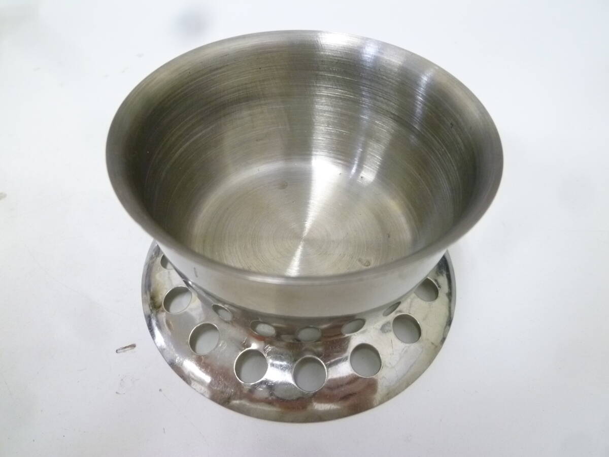 ●#39388B 【保管品】　湯豆腐中子　ステンレス　とうふ鍋　穴付き　調理道具　キッチン用品　直径約9㎝