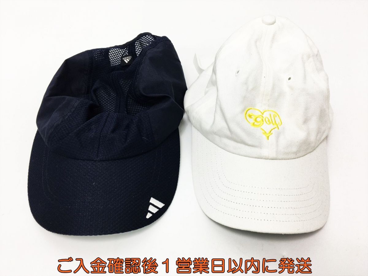 【1円】ゴルフ adidas アディダス キャップ 2点セット 帽子 ネイビー ホワイト ゴルフ用品 まとめ売り K09-152tm/F3