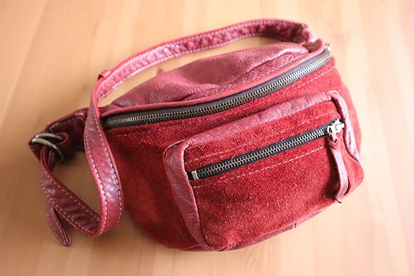 貴重カラー★ LANGLITZ LEATHERS ◆ ラングリッツレザー アウトドアポケット 赤 ヒップハガー ウエストバッグ レザーバッグ ウ553 ◆GG20