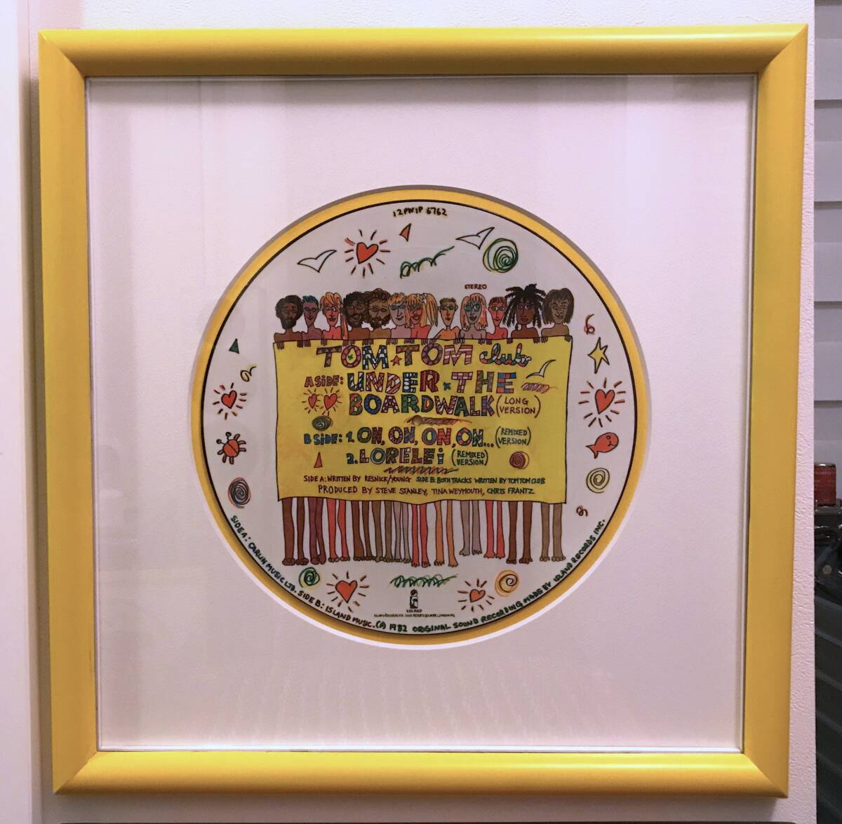 ★JAMES RIZZI(ジェームス・リジィ)「TOM TOM CLUB / Under the boardwalk」ピクチャーディスクレコード額装品★美品★