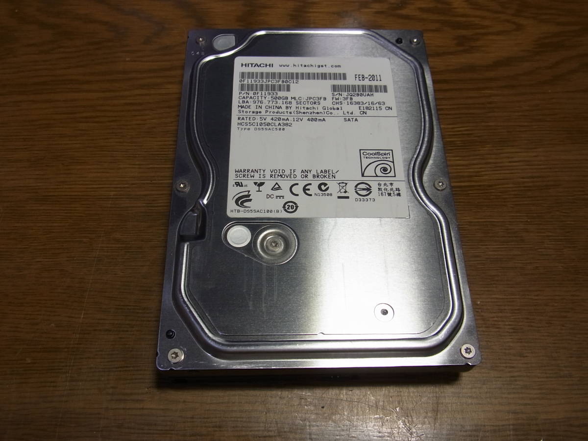 ★交換用HDD販売★panasonic DMR-BZT600用　純正500G HDD 2011年～12年BRT BWT BZTシリーズ換装可能　正常動作品★