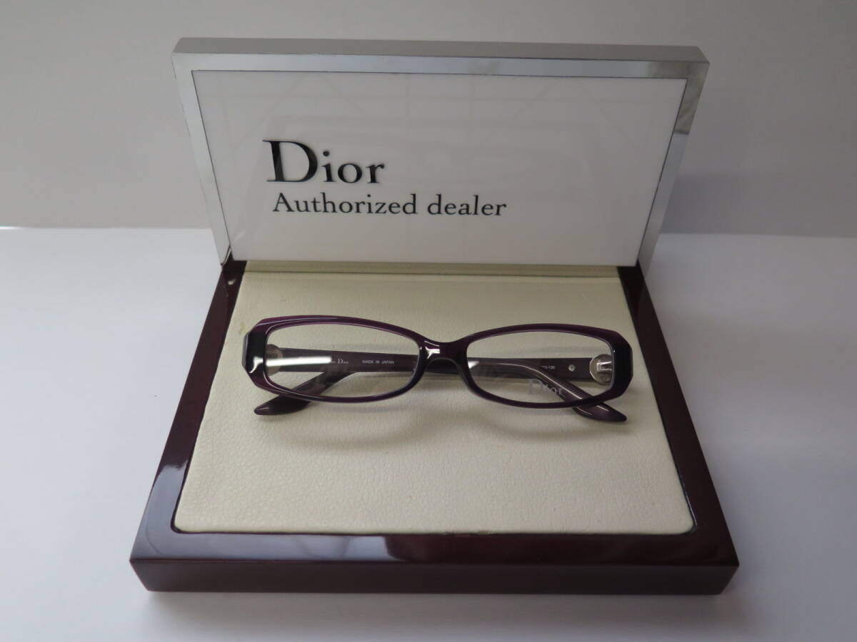 1-36　未使用展示品　Christian Dior クリスチャンディオール　メガネフレーム　眼鏡フレーム　CD7055J　パープルブラウン系　52□15-130