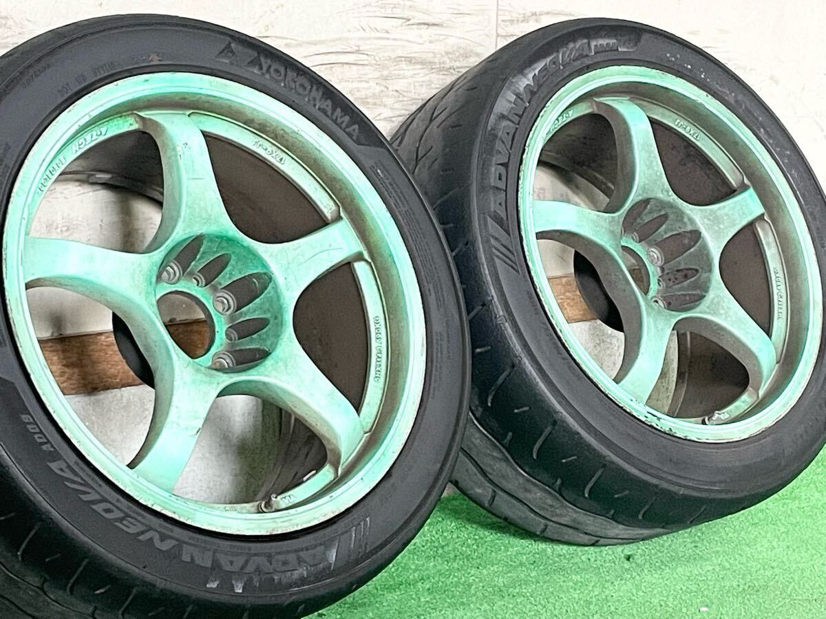【売り切り！！】A-TECH MONOBLOCK 17in 9J PCD114.3 ヨコハマ アドバン ネオバ AD09 255/40R17 2本 シルビア 180sx RX-7 チェイサー 