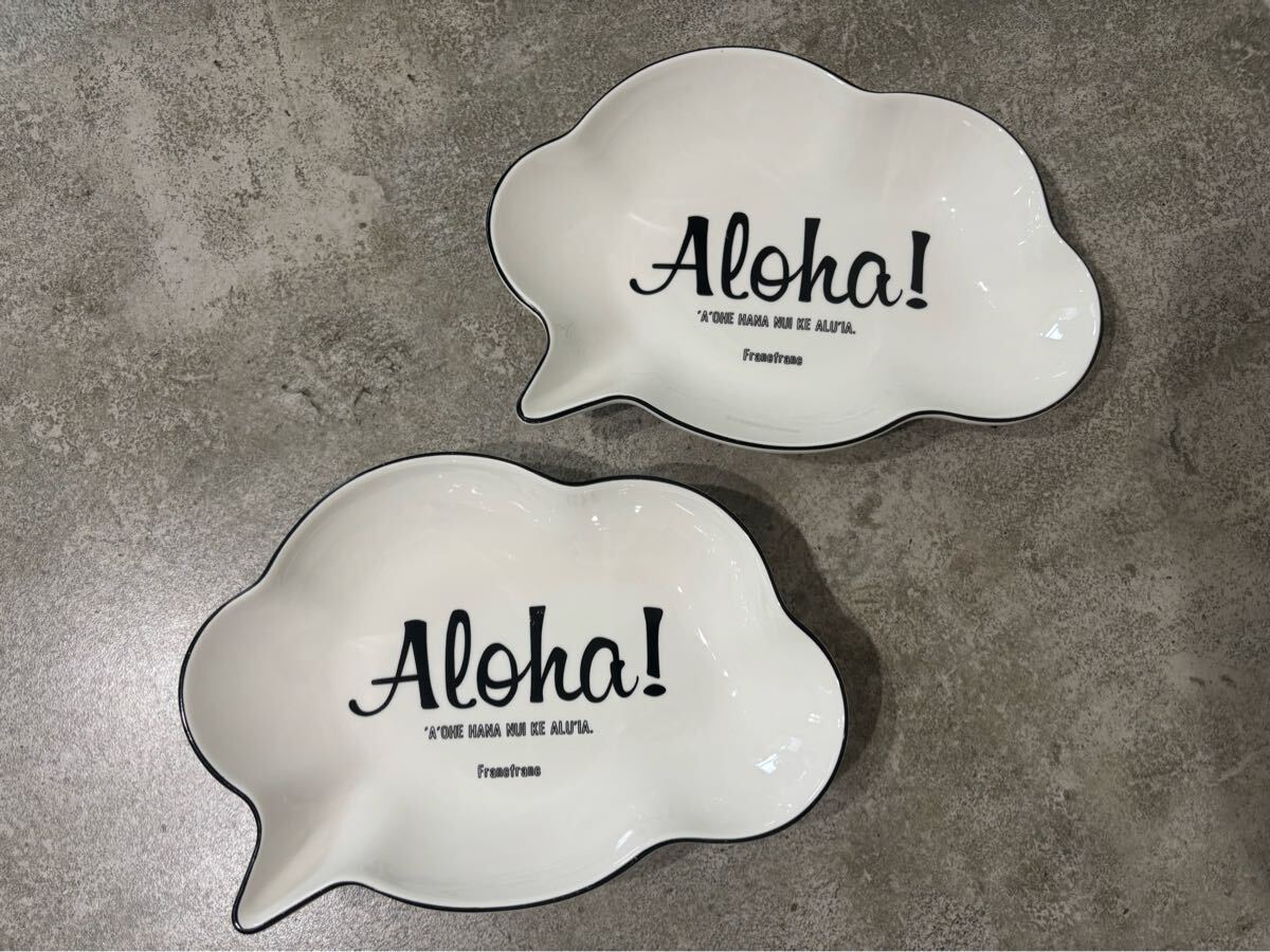 フランフラン　Francfranc プレート 皿 陶器製 Aloha! 吹き出し　2枚