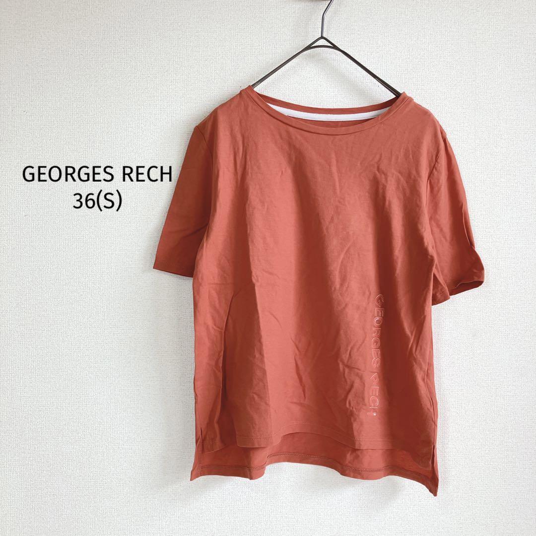 GEORGES RECH Tシャツ【36 】英字ロゴ オレンジ 半袖