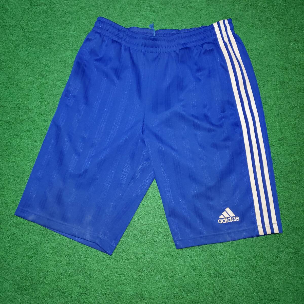 adidas ハーフパンツ 青x白 / O ストライプ ジャージ 素材 アディダスジャパン正規