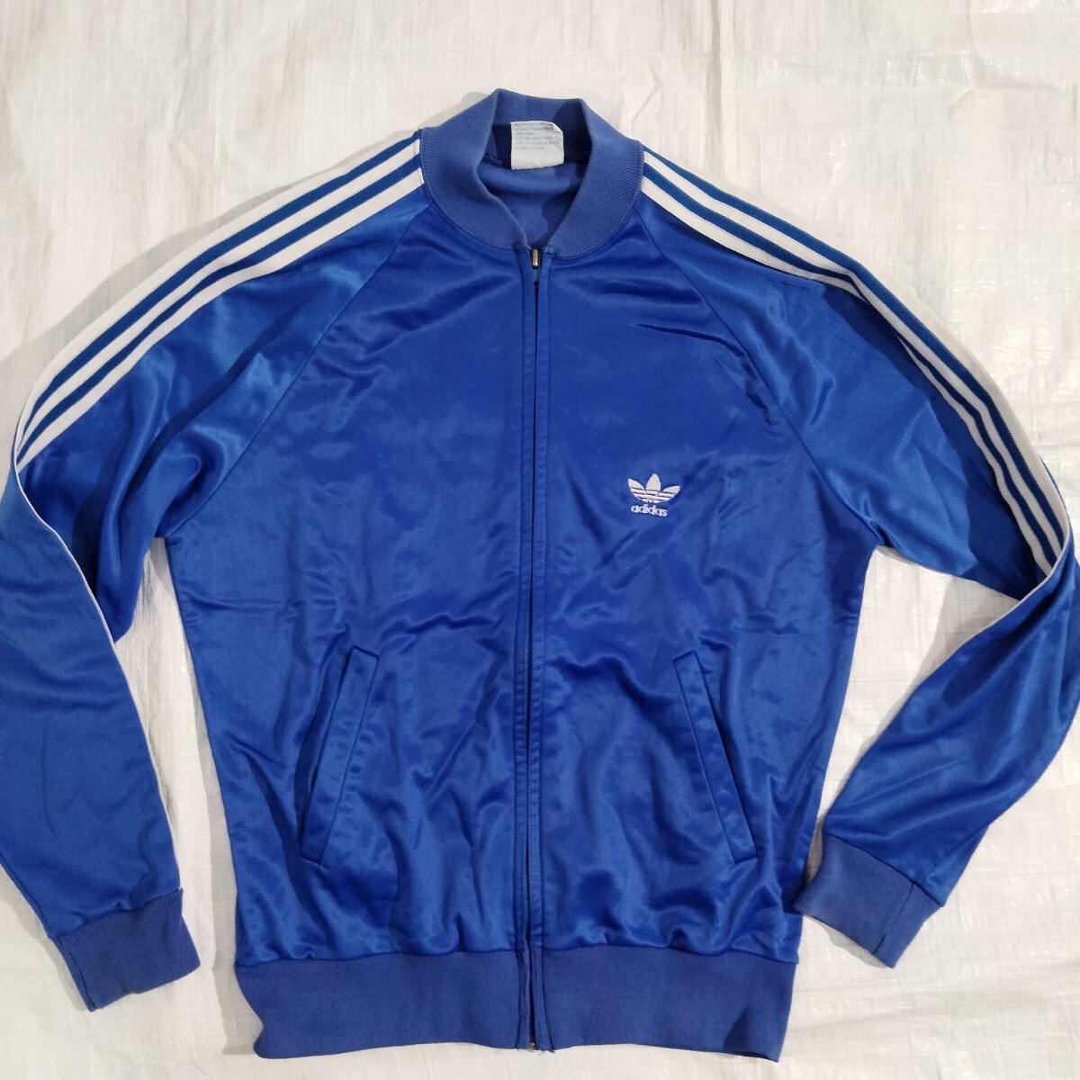 adidas アディダス ATP USA　アメリカ製 トラック ジャケット ジャージ 70〜80年代 ビンテージ　vintage M blue ジャージー　KEYROLAN 光沢