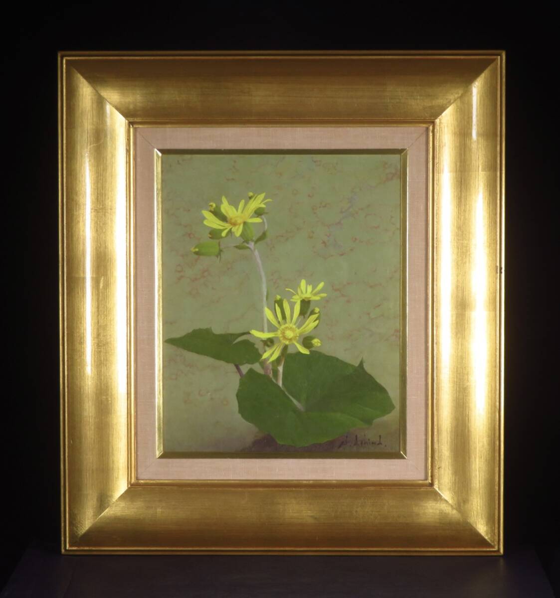 【SAKURAYA】真作保証【芦馬治雄】静物絵 油彩 油絵 絵画 美術 芸術 アート 作家 在銘 骨董品 タトウ箱 福岡 豪華額装 古径額 44×38.8