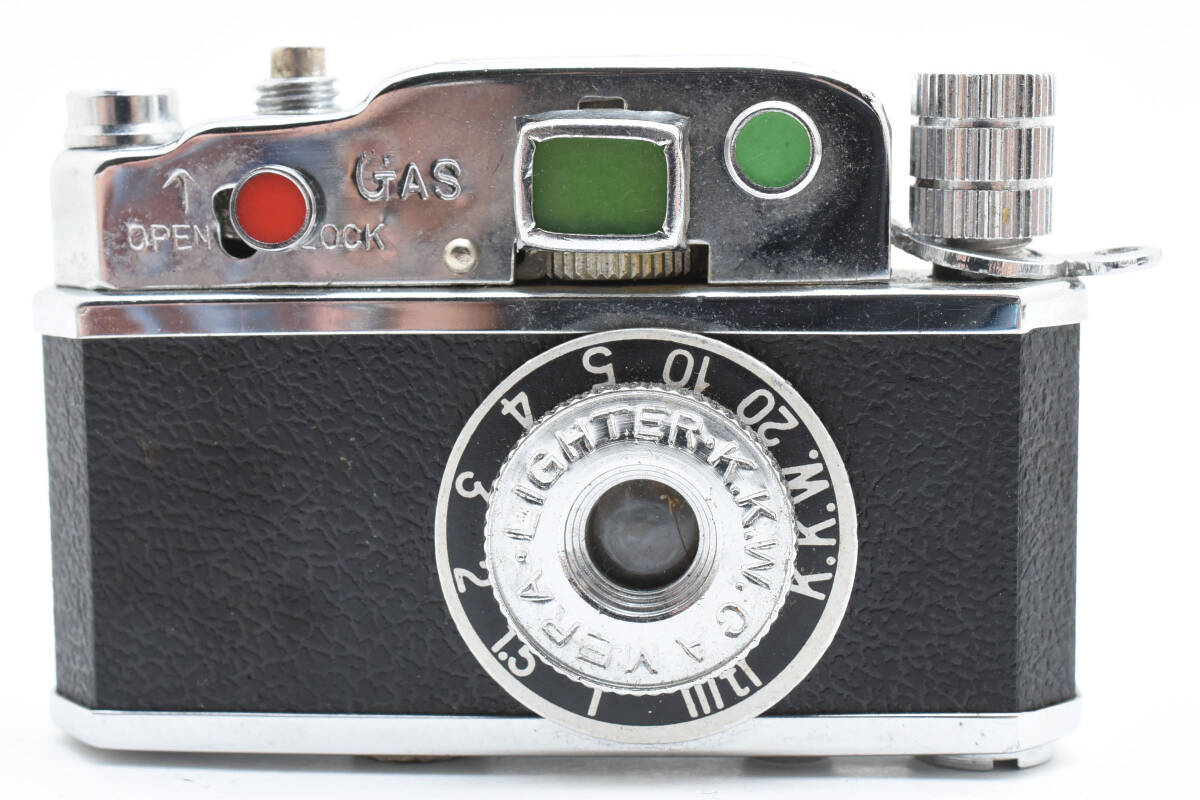 着火確認＊ATLAS CAMERA カメラ型ガスライター PEACE GAS ピースガス ミニチュア