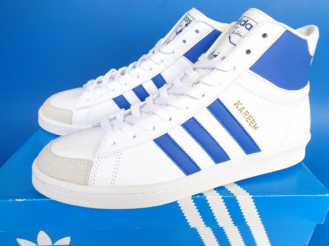 15251■新品 箱付き 14年製 adidas JABBAR HI KAREEM アディダス ジャバー ハイ カリーム 白 青 27.5cm C75211