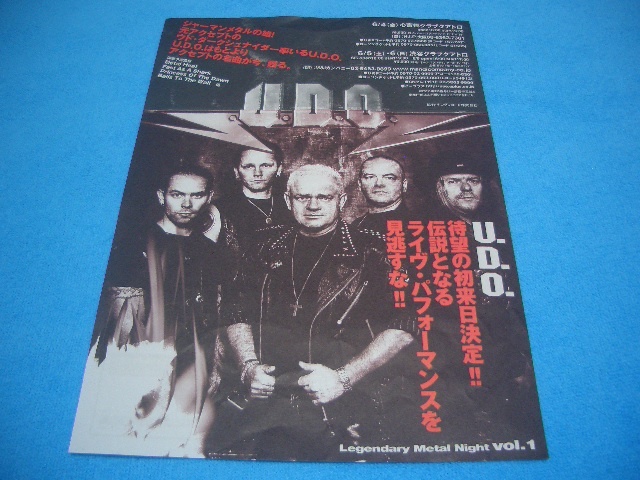 ★U.D.O.★ウド【来日公演チラシ】ACCEPT / アクセプト / DIRKSCHNEIDER / ダークシュナイダー / ジャーマン・メタル