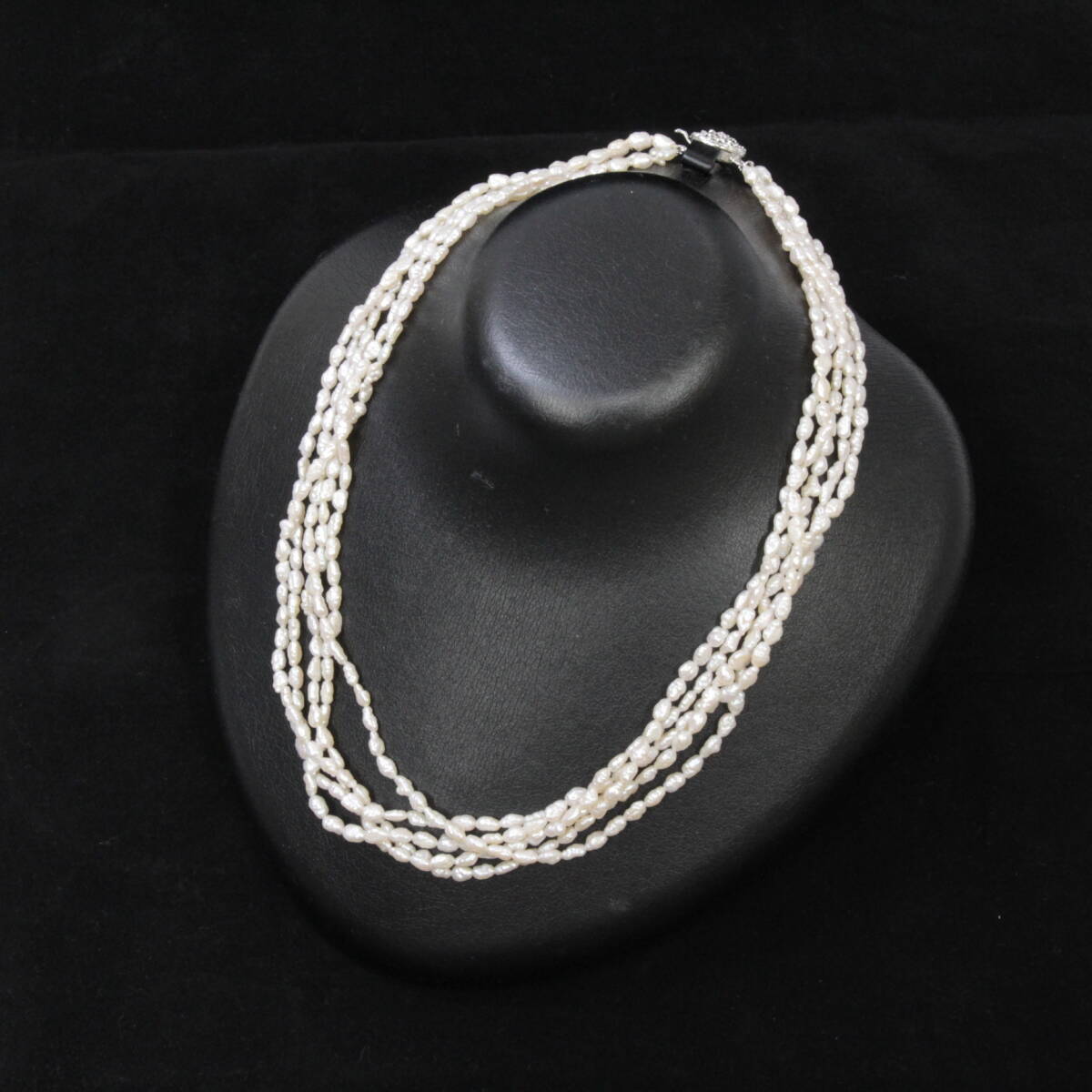 ☆真珠 ケシパール ネックレス 4連 約45㎝ 32.4g SILVER 2505-N0041①K(NT)