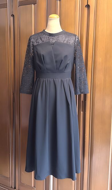 最終価格★any SiS エニィスィス・オンワード★フラワーレース切替ドレス・ワンピース・ブラック・2/M・￥15,900★セレモニー★未使用