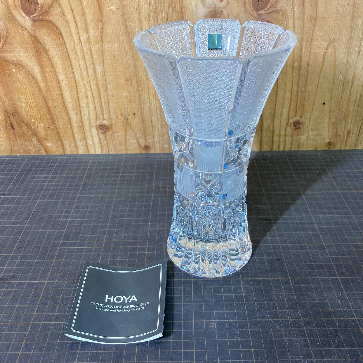 【17669Q041】花瓶 HOYA CRYSTAL クリスタルガラス 花びん フラワーベース 花入れ 花器 硝子 ガラス工芸 インテリア コレクション レトロ