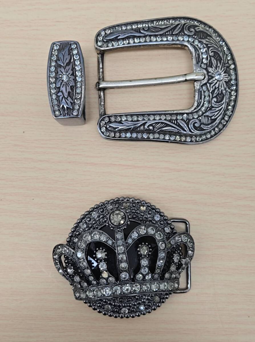 【＃13856】ベルトバックルおまとめ！SILVERメッキバックル 2点