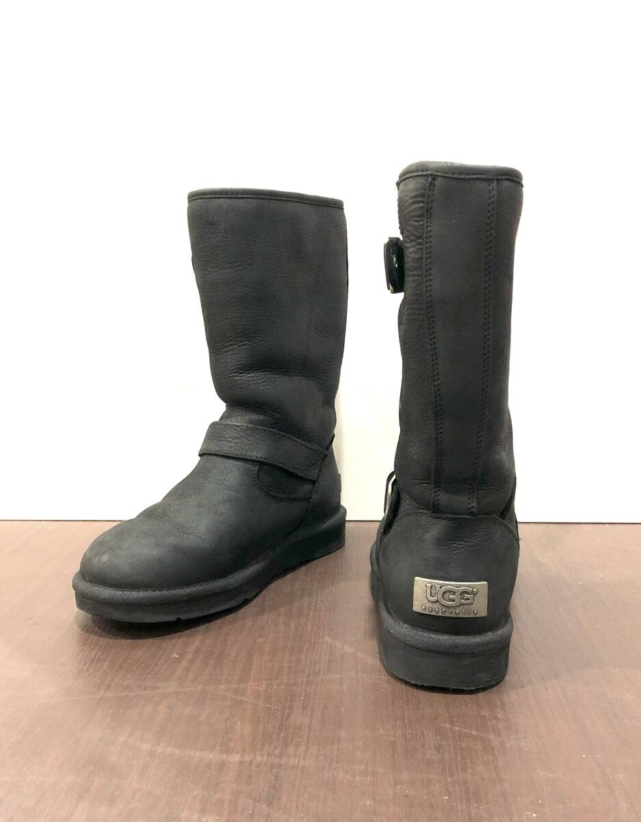 UGG　アグ　1005374　SUTTER　サッター　ムートンロングブーツ　エンジニアブーツ　シープスキンブーツ　サイズUS5　ブラック