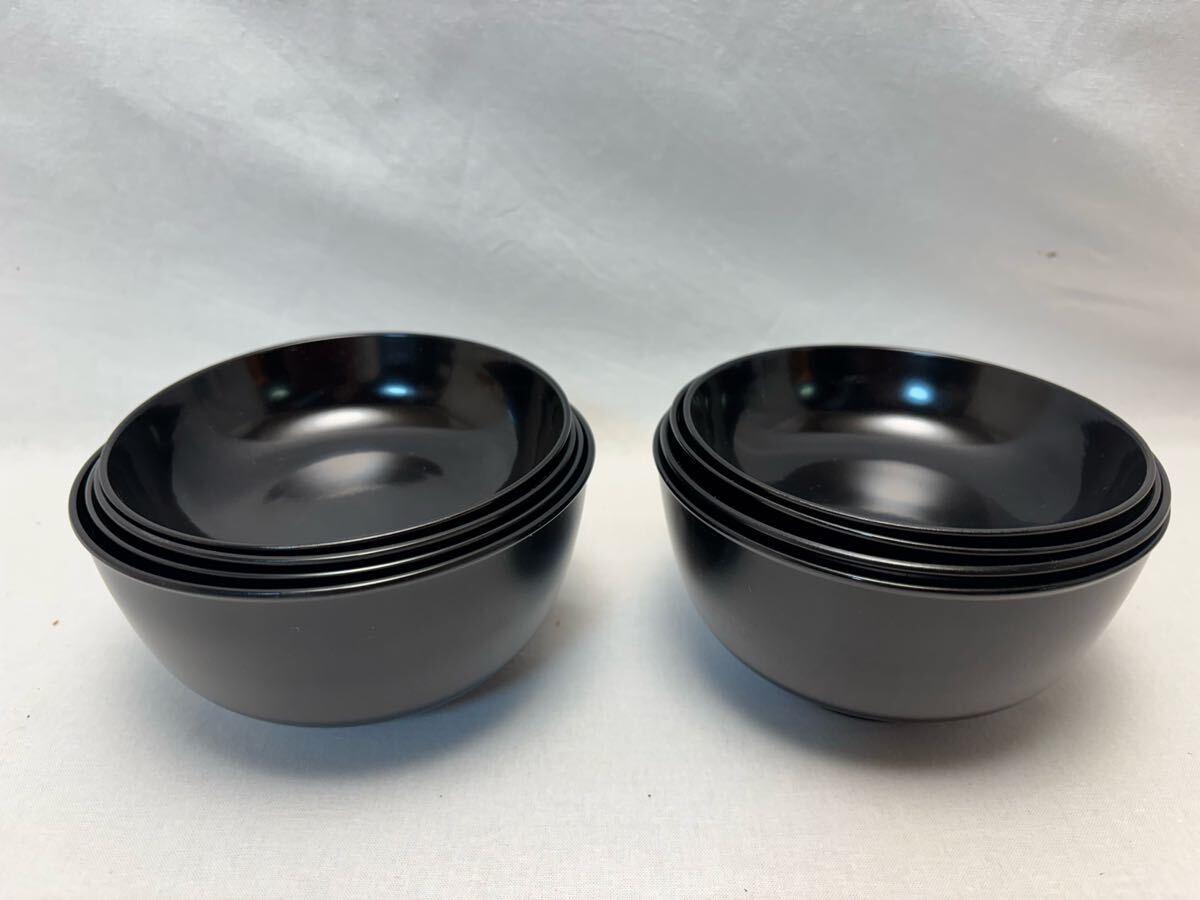 K04023 ほぼ未使用 懐石道具 黒塗 四つ椀 応量器 2客セット 茶道具 小丸椀 和食器 吸い物椀 雑煮椀 汁椀 雑煮椀 飯椀 箱無