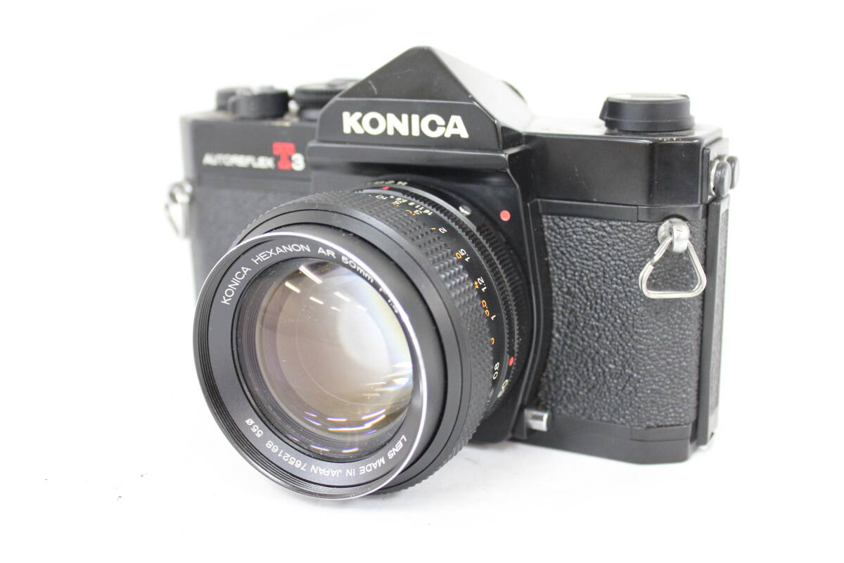 【返品保証】 コニカ Konica Autoreflex T3 ブラック Hexanon AR 50mm F1.4 ボディレンズセット M6415