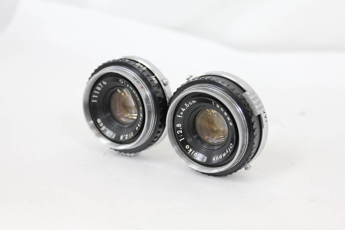 【返品保証】 【レンズ2点まとめ】オリンパス Olympus E.Zuiko 4.5cm F2.8 レンズ M6462
