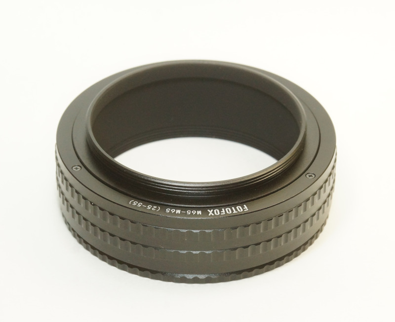 FOTOFOX M65-M65 25-55mm ヘリコイドリング 可変厚中間リング 直進式 接写 引伸レンズ プロジェクター フォーカシング・ヘリコイド