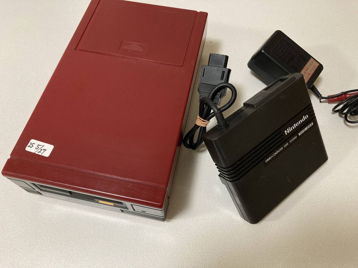 25-0527　メンテ動作品　貴重なバックアップディスク作成可能本体　ファミコン　ディスクシステム　本体セット