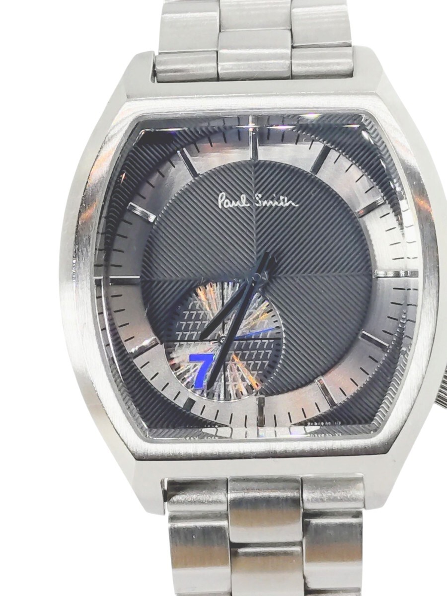 Paul Smith ポールスミス 1045-T019421 腕時計 クオーツ アナログ 黒文字盤 スモールセコンド トノー型 中古動作品 腕周り16.5cm 本体のみ