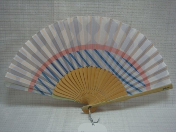 ☆新品☆グリデカナ/可愛い扇子/収納ケース付きグレー×ブルー