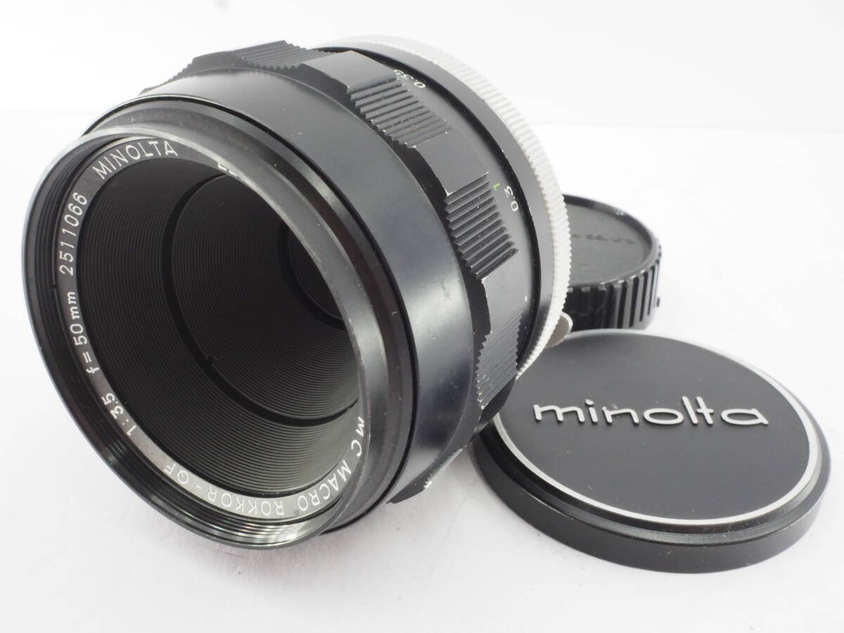 ★特上品★ ミノルタ MINOLTA MC MACRO ROKKOR-PF 50ｍｍ Ｆ3.5 ★前後キャップ付き ＃A3387
