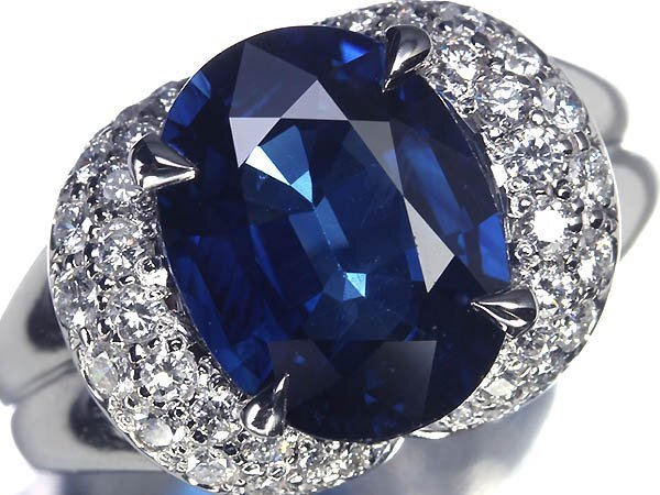 .OW13831SS【売り切り】新品【RK宝石】≪Sapphire≫ 極上非加熱サファイア 特大5.05ct!! 極上ダイヤモンド Pt900 超高級リング ダイヤ