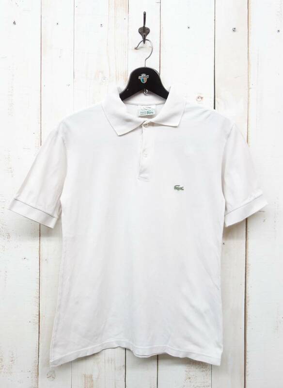 VINTAGE ヨーロッパ古着 ＊CHEMISE LACOSTE ラコステ ＊ショートスリーブ　ポロシャツ ＊ホワイト系＊MADE IN FRANCE 　フレンチラコステ