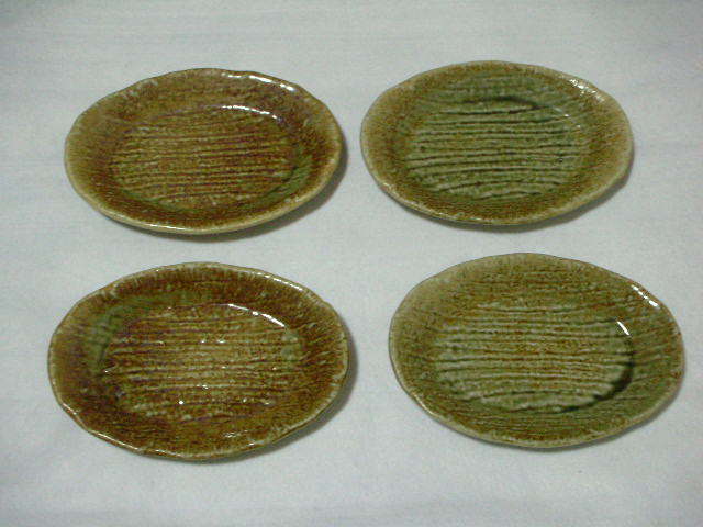 小皿　４枚セット（２枚×２種類）　楕円形