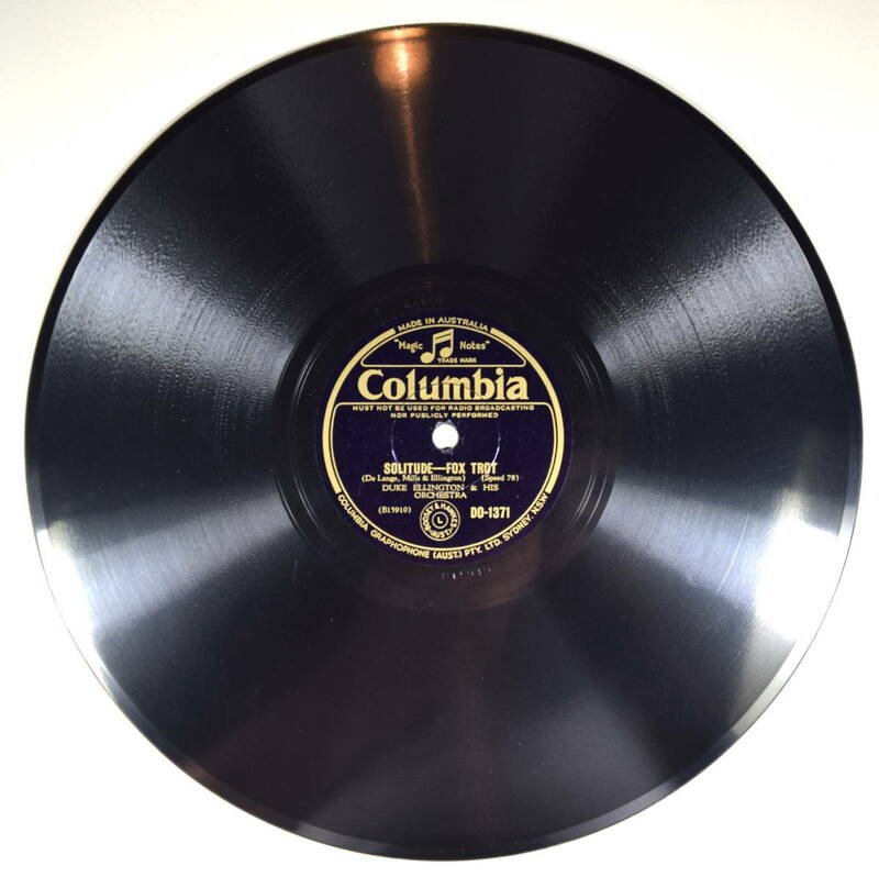 DUKE ELLINGTON ＆　HIS ORCHESTRA /SOLITUDE/MOON GLOW （Columbia DO-1371)　SP盤　78rpm　《豪盤》