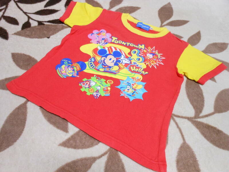 ♪142　100㎝　東京ディズニーランド　半袖Tシャツ　赤