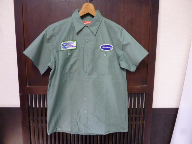 USA古着　ワークシャツ　半袖シャツ　M 90s デッドストック　NPCA 緑　グリーン　　４