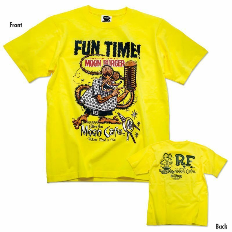 Rat Fink x MOON Cafe Fun Time Tシャツ MOONEYES ムーンアイズ [MQT155YE] Lサイズ