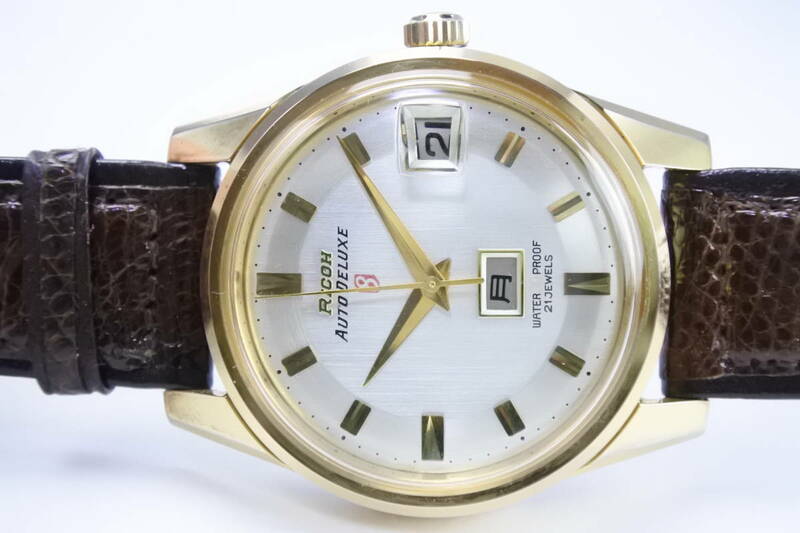 ☆☆☆奇跡！! 昭和40年代国産名機 RICOH AUTO DELUXE 8 21石 自動巻紳士腕時計 デッドストック品