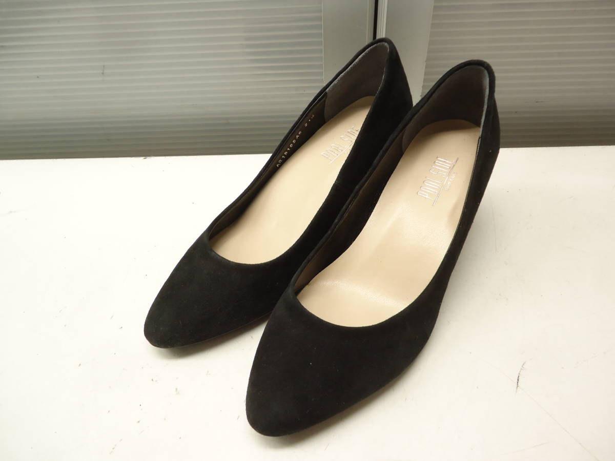 天然皮革(本革)◎日本製◎POOL SIDE/プールサイド■21.5.cm■スエード プレーン パンプス AR 18165AS■BLACK/ブラック/黒■#20525MK55_18