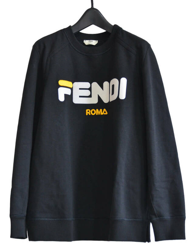 FENDI フェンディ FILA フィラ FENDI MANIA ロゴ スウェット トップス 黒 M Y-284274