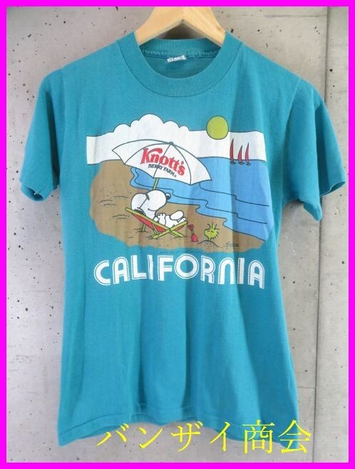 【送料300円可】8050b7◆ヴィンテージ◆USA製◆ARTEX アルテックス SNOOPY スヌーピー Knott's 半袖Tシャツ M/ピーナッツ/SCHULZ/古着