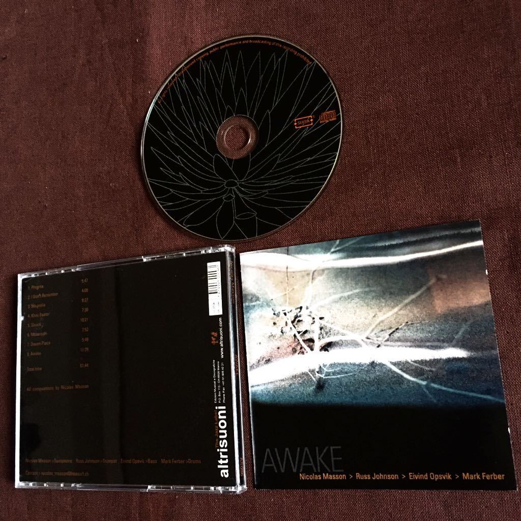 ニコラス・マッソン/AWAKE/Nicolas Masson: saxophone/Russ Johnson: trumpet/Eivind Opsvikt:bass/ Mark Ferber: drums/スイスJAZZ/2001年