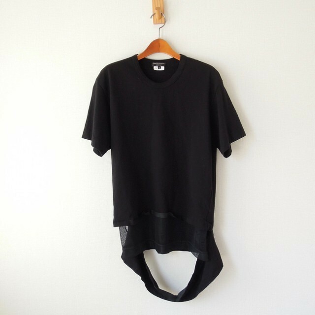 コムデギャルソン オムプリュス 2015AD Tシャツ メッシュ使い 黒 S（t-68）