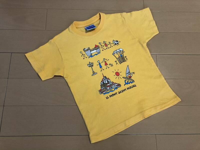 ●○ 世界の観光地 フランス モンサンミッシェル(モン＝サン＝ミシェル) Tシャツ 6 オレンジ(橙色) ○●