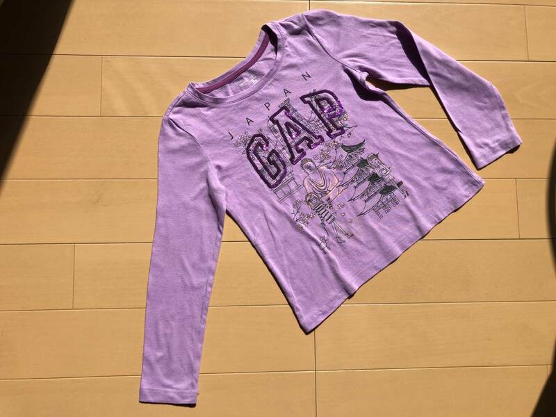●○ Gap Kids ギャップキッズ ロゴ ロングTシャツ(ロンT) 120 ラベンダー(薄茶) ○●