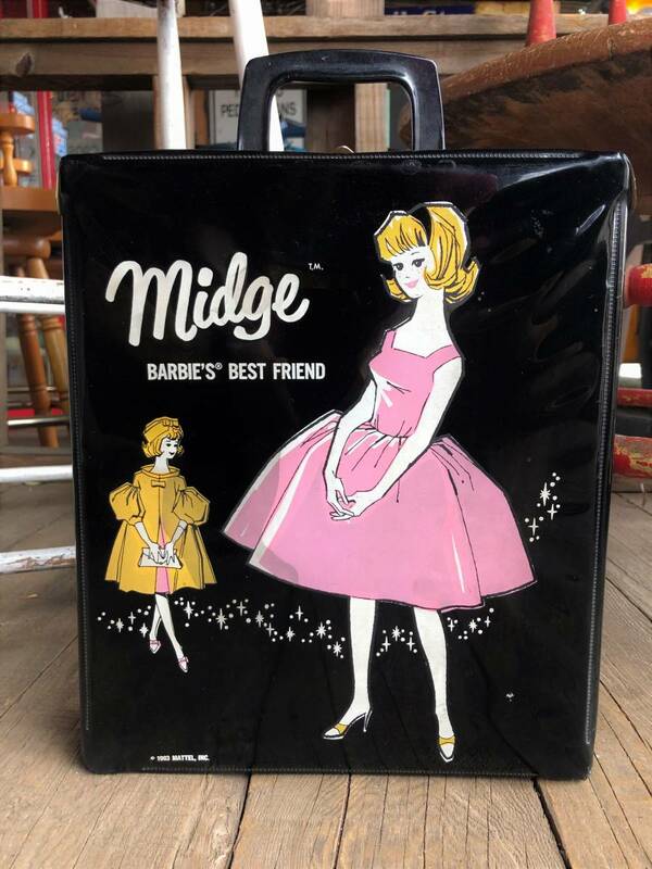 即決 1963 Mattel Midge Barbie's Best Friend ミッヂ ミッジ ビンテージ ドールケース トランク / バービー 人形 着せ替え